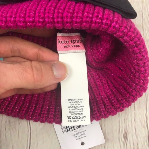 NWT Kate Spade Pink Bow Beanie main image 5
